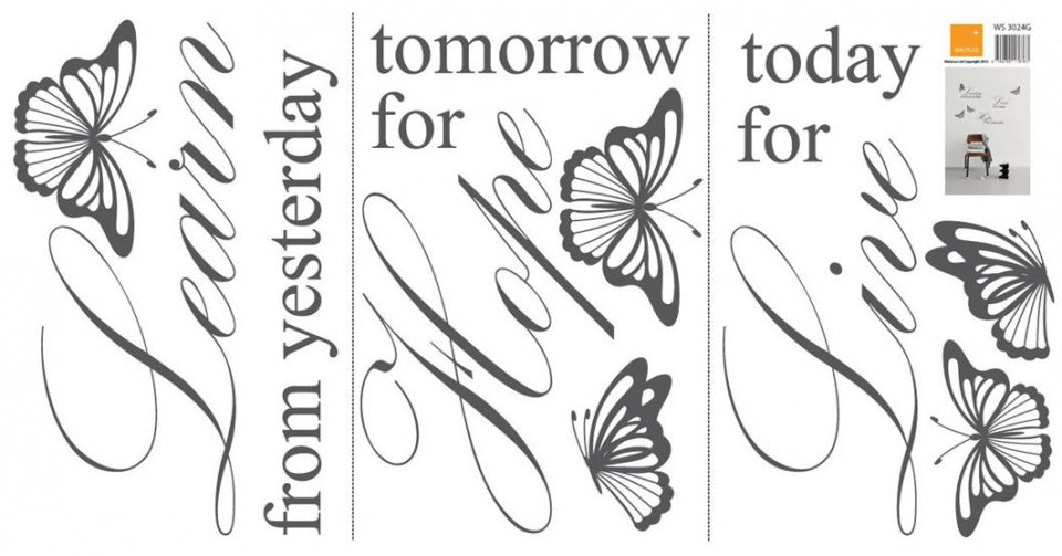 muursticker learn hope live 87 cm PVC zwart