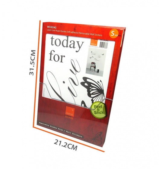 muursticker learn hope live 87 cm PVC zwart
