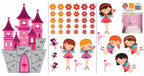 muursticker prinsessen meisjes 114 cm PVC roze