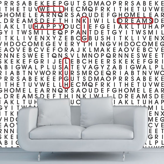 muursticker woorden aan de muur PVC 90 cm zwart