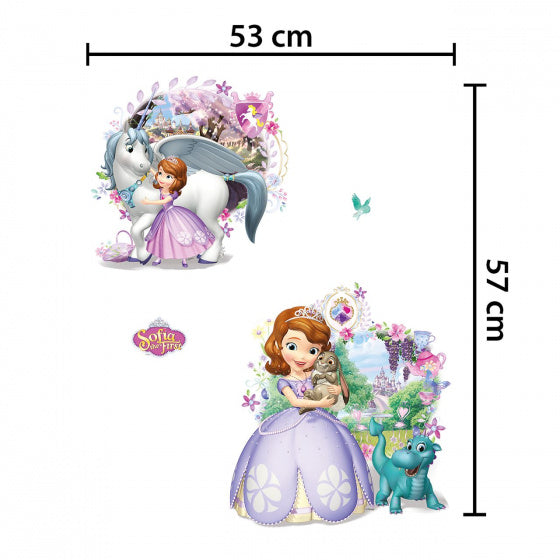 muurstickerset Disney Sophia 57 x 53 cm PVC 4-delig