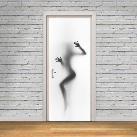 decoratiesticker sexy douche 200x88 cm PVC zwart/wit