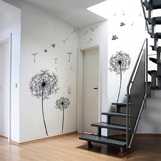 Walplus Home Decoratie Sticker Paardenbloem Zwart