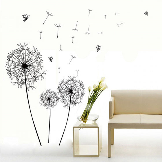 Walplus Home Decoratie Sticker Paardenbloem Zwart