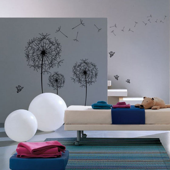 Walplus Home Decoratie Sticker Paardenbloem Zwart