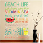 decoratiesticker strand-quotes 136 x 86 cm 5-delig