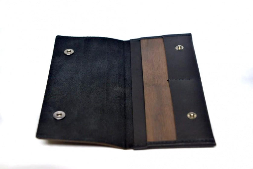 Walt Continental Portefeuille Leer Zwart Knoop