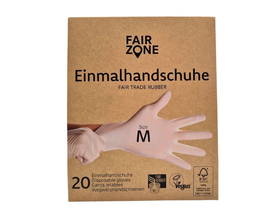 fairzone latex wegwerphandschoenen - maat m - 20 st