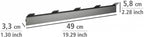 haakstrip Montella 49 cm aluminium antraciet