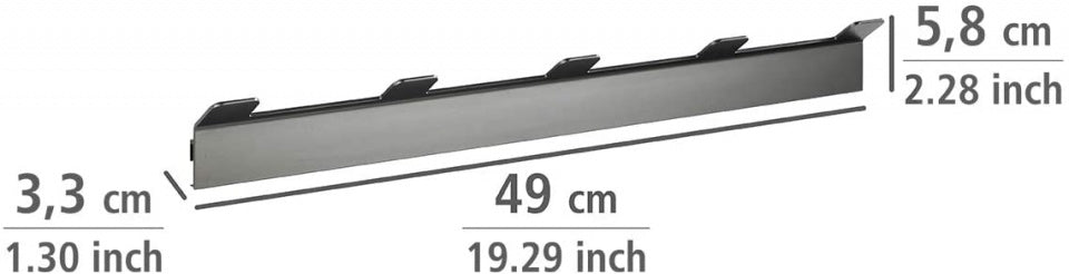 haakstrip Montella 49 cm aluminium antraciet