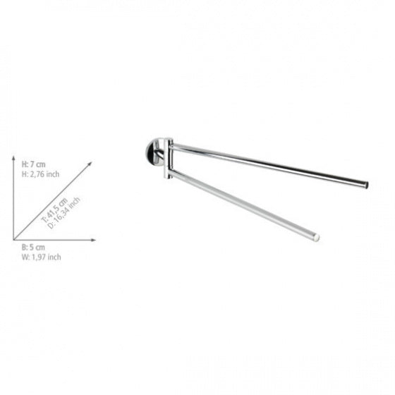 handdoekhouder Cuba 41,5 cm zink chroom