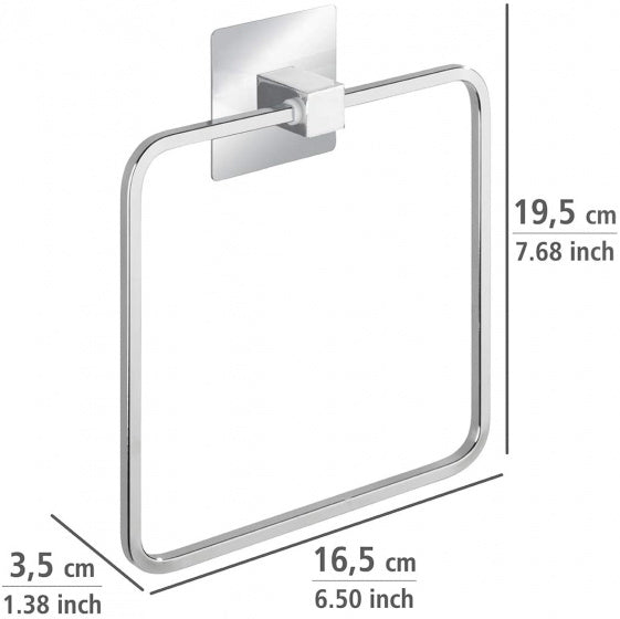 handdoekring Quadro Turbo-Loc 19,5 RVS zilver
