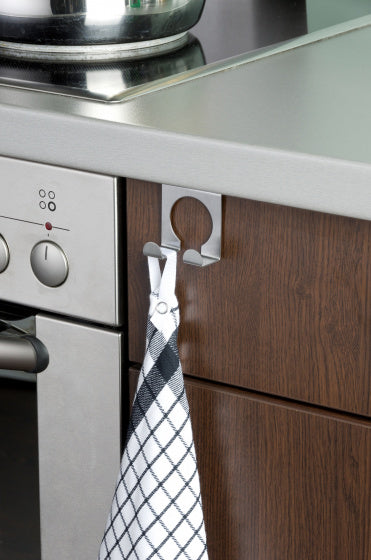 keukenhaak dubbel 5 cm RVS zilver