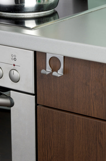 keukenhaak dubbel 5 cm RVS zilver