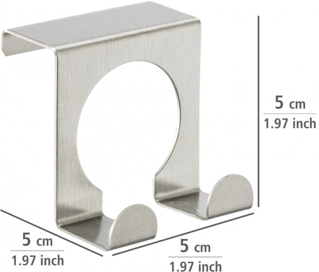 keukenhaak dubbel 5 cm RVS zilver
