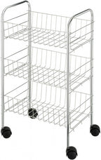 opbergtrolley Florence 25 x 63 cm staal chroom