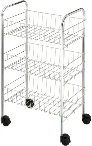 opbergtrolley Florence 25 x 63 cm staal chroom