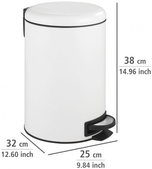 pedaalemmer Leman Easy-Close 12 liter RVS wit