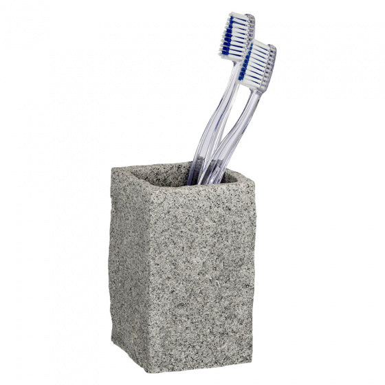 tandenborstelhouder Graniet 10,5 x 6 cm polyresin naturel