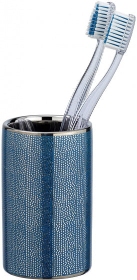 badkamerbeker Nuria 6,5 x 10,5 cm keramiek blauw