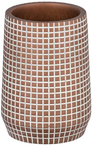 badkamerbeker Ohrid 10 cm polystyreen brons/wit