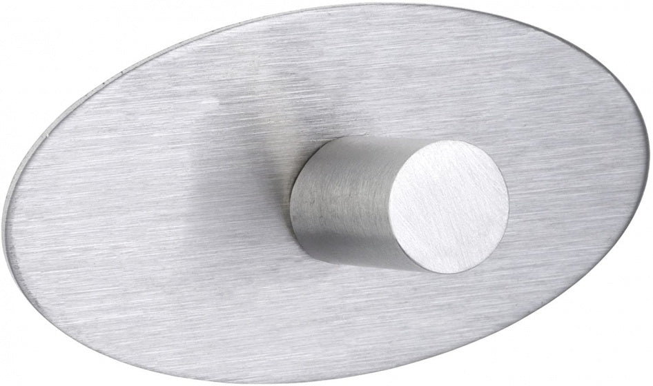 wandhaak met strip 5 cm RVS zilver 2 stuks