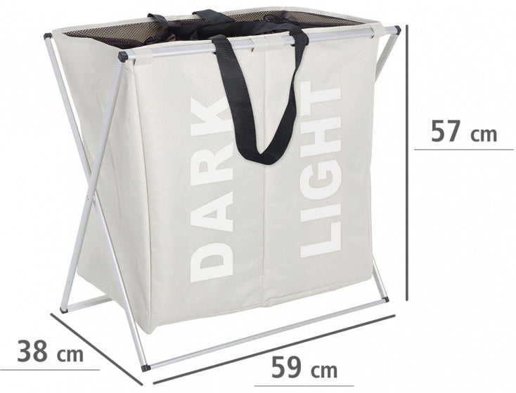 wasmand Duo 120 liter 59 x 57 cm polyester beige