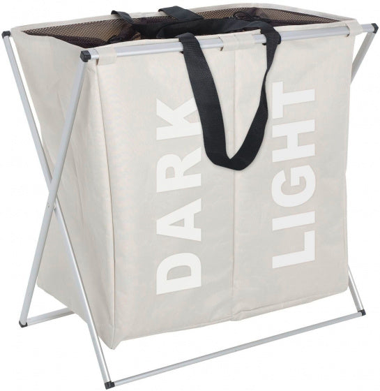 wasmand Duo 120 liter 59 x 57 cm polyester beige