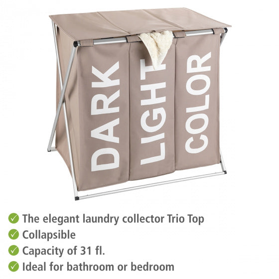 wasmand Trio Top 57 x 38 cm polyester taupe