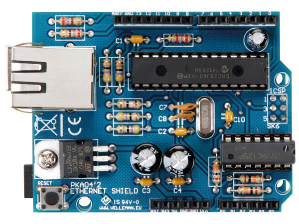 ethernet shield Arduino 8 x 5,5 cm blauw/zwart