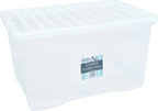 Wham Crystal Opbergbox met Deksel 60 Liter Wit/Transparant
