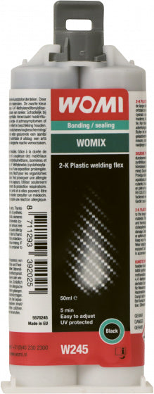 Womi lijm w245 2k – 50 ml zwart – extreem sterke hechting – slijtvast duurzaam – multimateriaal
