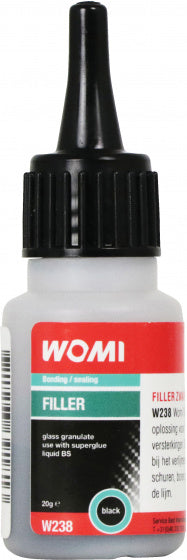 Womi vulstof w237 – 20 g zwart – sterke kunststofreparatie – strakke afwerking – duurzame hechting