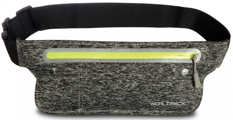 sportriem 125 cm 1 liter waterdicht lycra grijs/zwart
