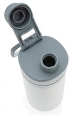 drinkfles 20 cm 0,55 liter staal/siliconen wit