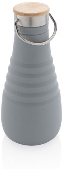 drinkfles opvouwbaar 600 ml siliconen grijs