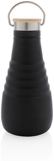 drinkfles opvouwbaar 600 ml siliconen zwart