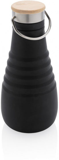 drinkfles opvouwbaar 600 ml siliconen zwart