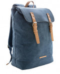 laptoprugzak 19L 44 x 32 x 16 cm canvas blauw/bruin