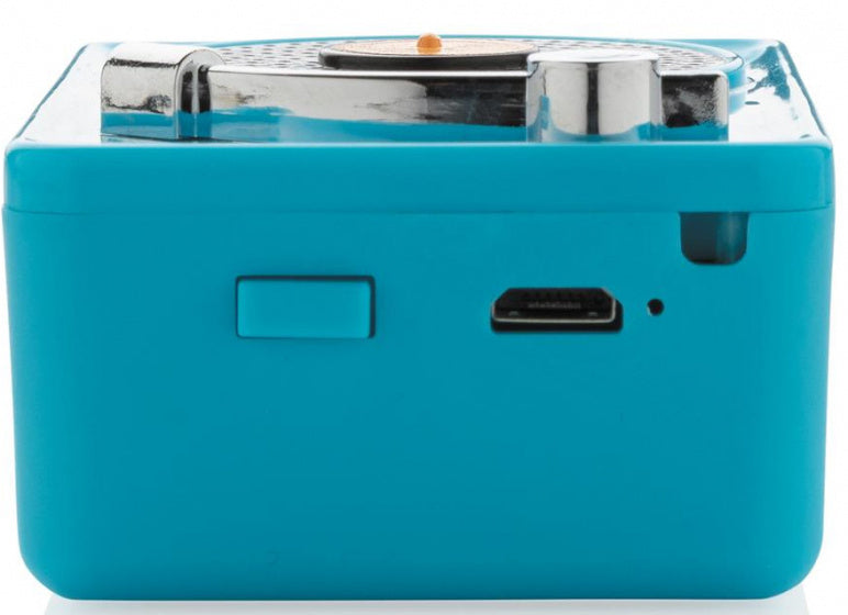 minispeaker Vintage draadloos 7,5 cm ABS blauw