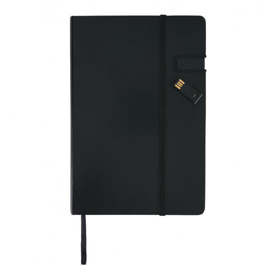notitieboek 4GB USB papier zwart 2-delig