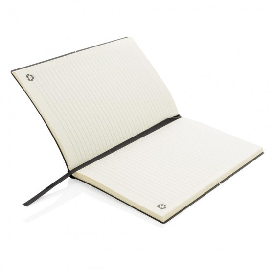 notitieboek A5 leer/papier donkergrijs