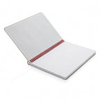 notitieboek Deluxe 21 x 15 cm karton grijs/rood