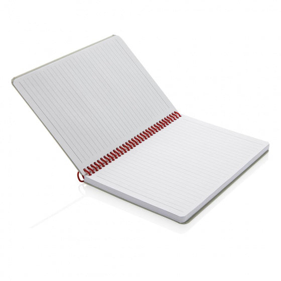 notitieboek Deluxe 21 x 15 cm karton grijs/rood