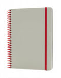 notitieboek Deluxe 21 x 15 cm karton grijs/rood