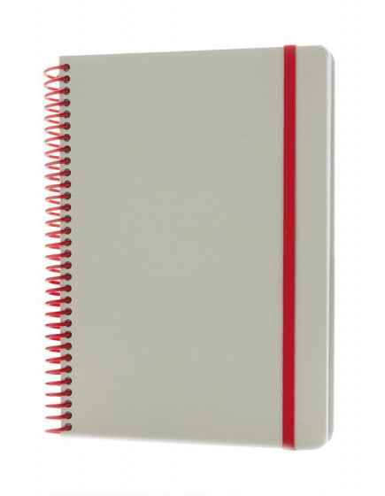notitieboek Deluxe 21 x 15 cm karton grijs/rood