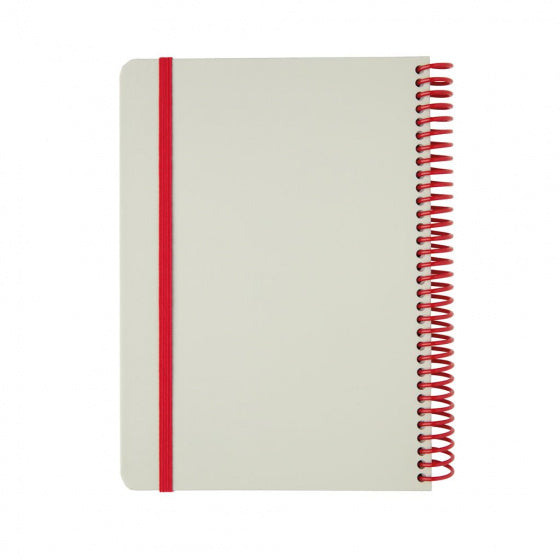 notitieboek Deluxe 21 x 15 cm karton grijs/rood