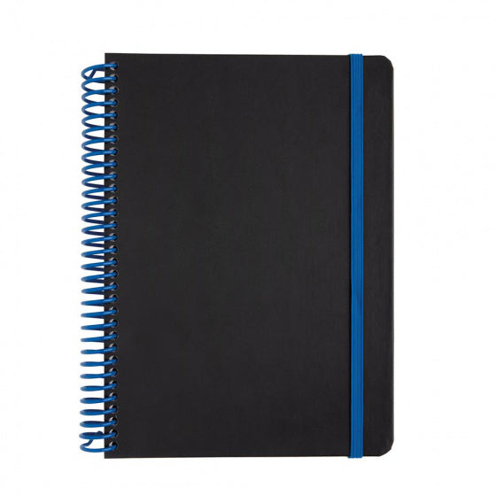 notitieboek Deluxe A5 PVC/papier zwart/blauw