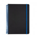 notitieboek Deluxe A5 PVC/papier zwart/blauw