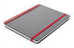notitieboek Deluxe A5 PVC/papier zwart/rood